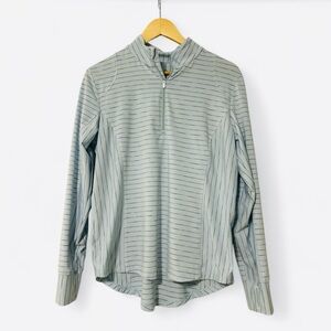 Zero Restriction Performance Zip Pullover Blue Stripe Women's large.